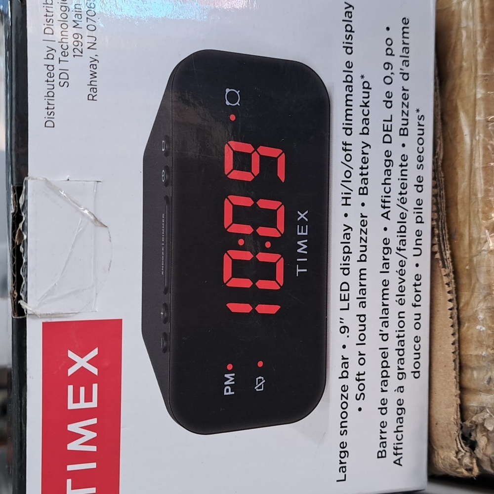 Timex Black Alarm Clock with Red LED Display